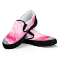 Sweet Cotton Candy Print Black Slip On Sneakers