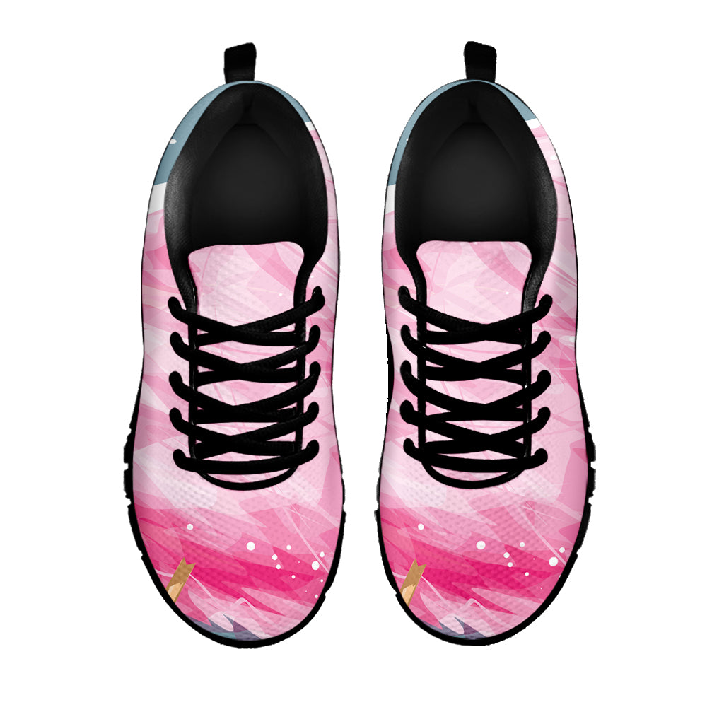 Sweet Cotton Candy Print Black Sneakers