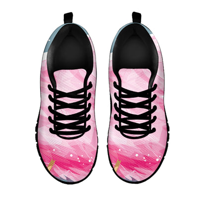 Sweet Cotton Candy Print Black Sneakers