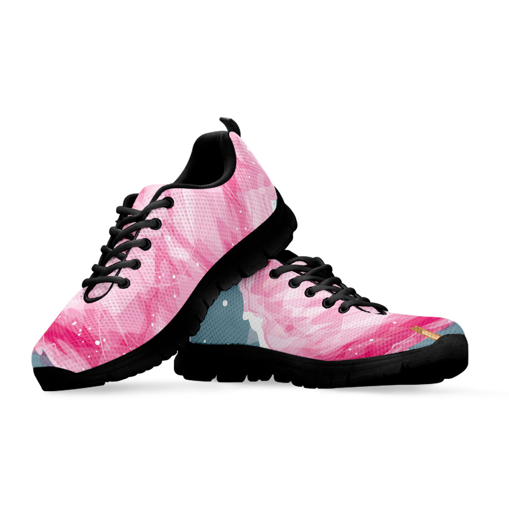 Sweet Cotton Candy Print Black Sneakers