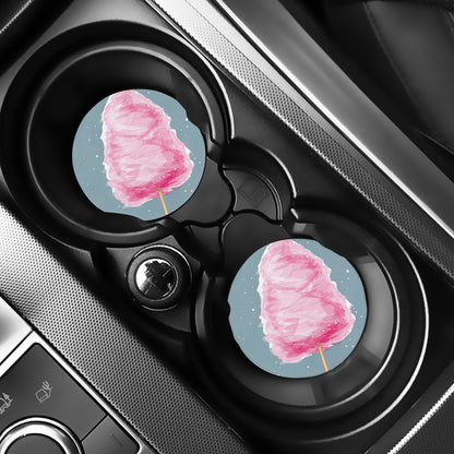 Sweet Cotton Candy Print Car Coasters