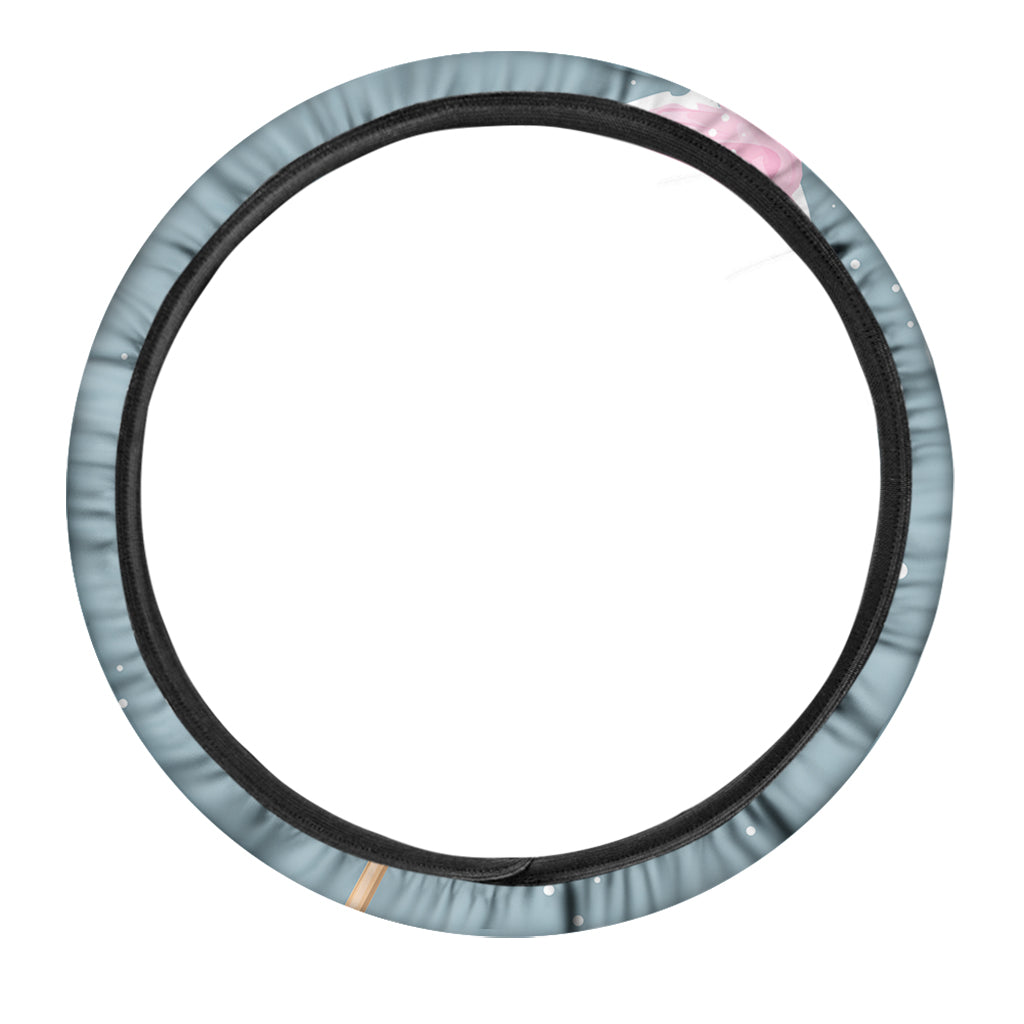 Sweet Cotton Candy Print Car Steering Wheel Cover