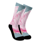 Sweet Cotton Candy Print Crew Socks