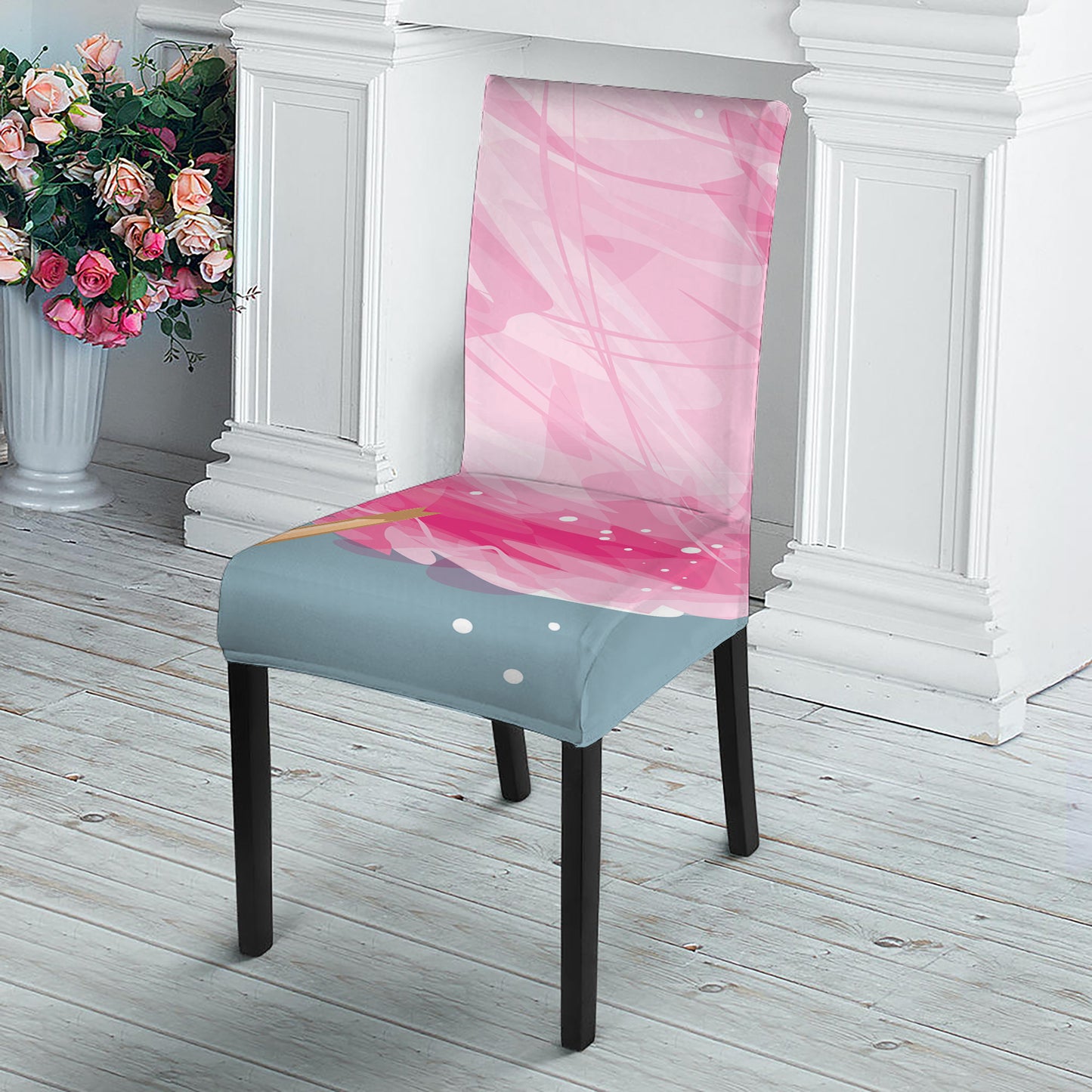 Sweet Cotton Candy Print Dining Chair Slipcover