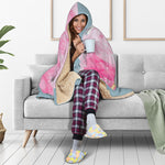 Sweet Cotton Candy Print Hooded Blanket