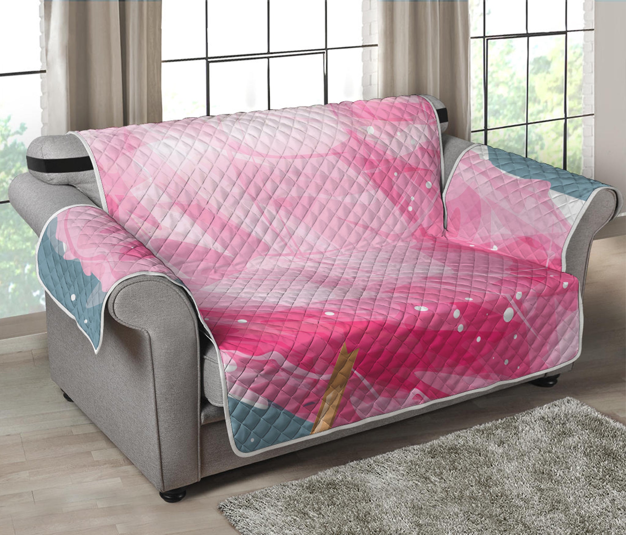 Sweet Cotton Candy Print Loveseat Protector