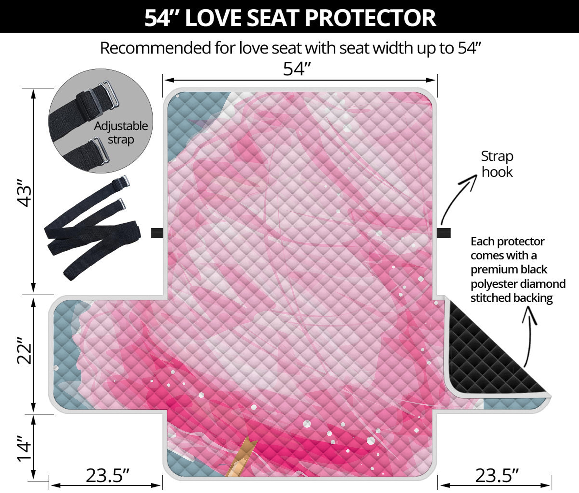 Sweet Cotton Candy Print Loveseat Protector