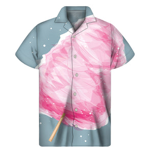 Sweet Cotton Candy Print Men's Short Sleeve Shirt