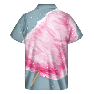 Sweet Cotton Candy Print Men's Short Sleeve Shirt