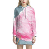 Sweet Cotton Candy Print Pullover Hoodie Dress