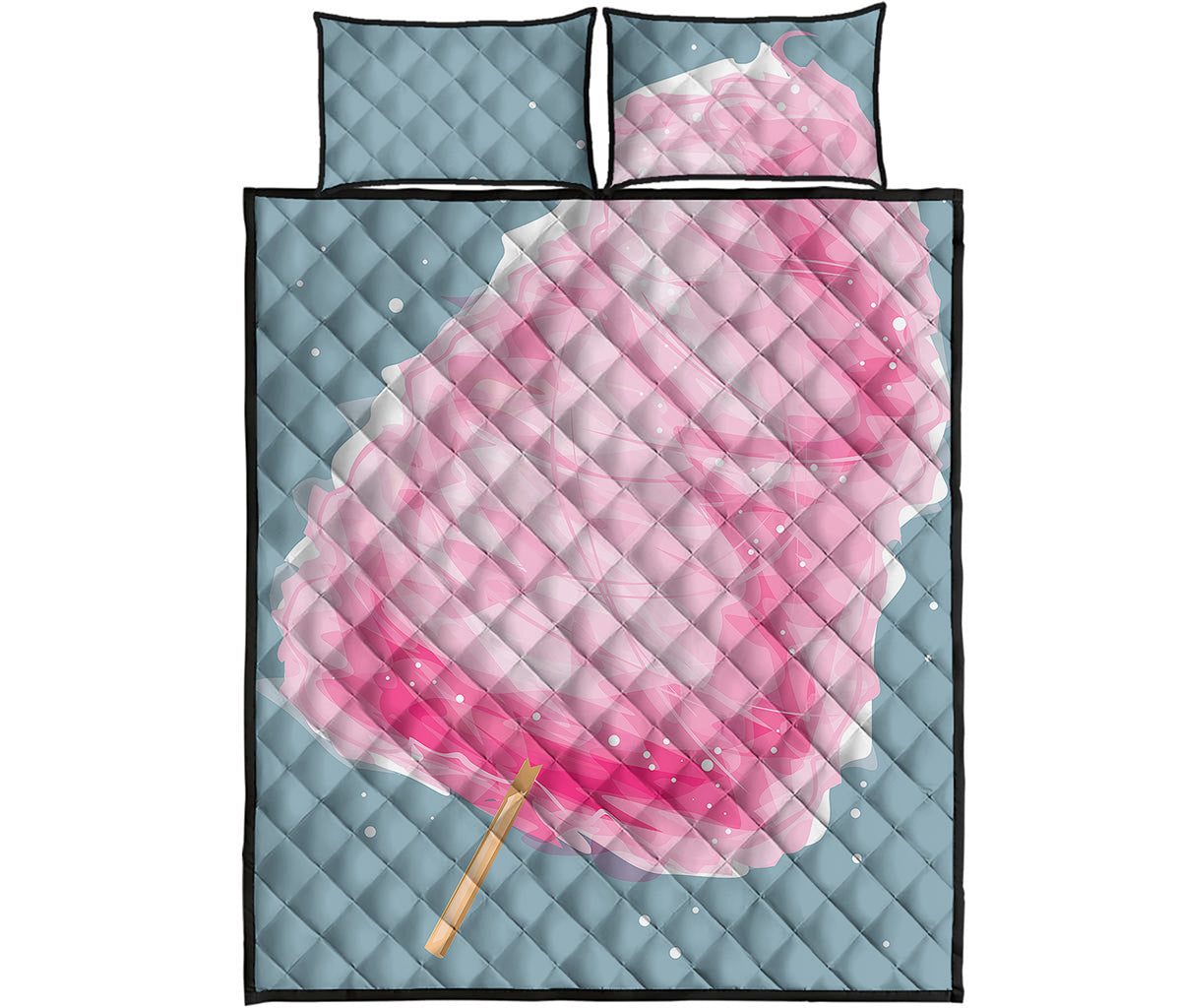 Sweet Cotton Candy Print Quilt Bed Set