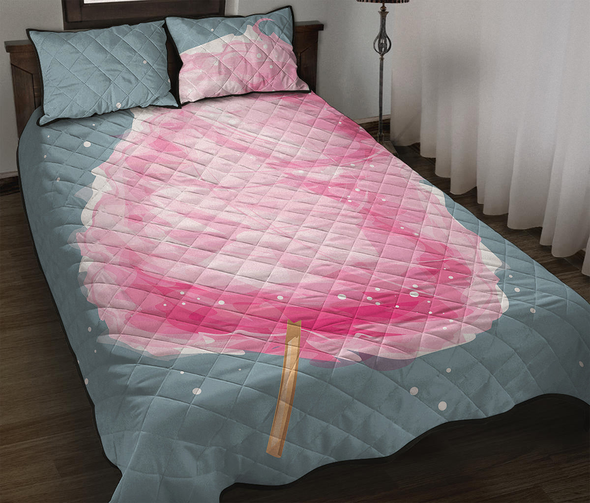 Sweet Cotton Candy Print Quilt Bed Set