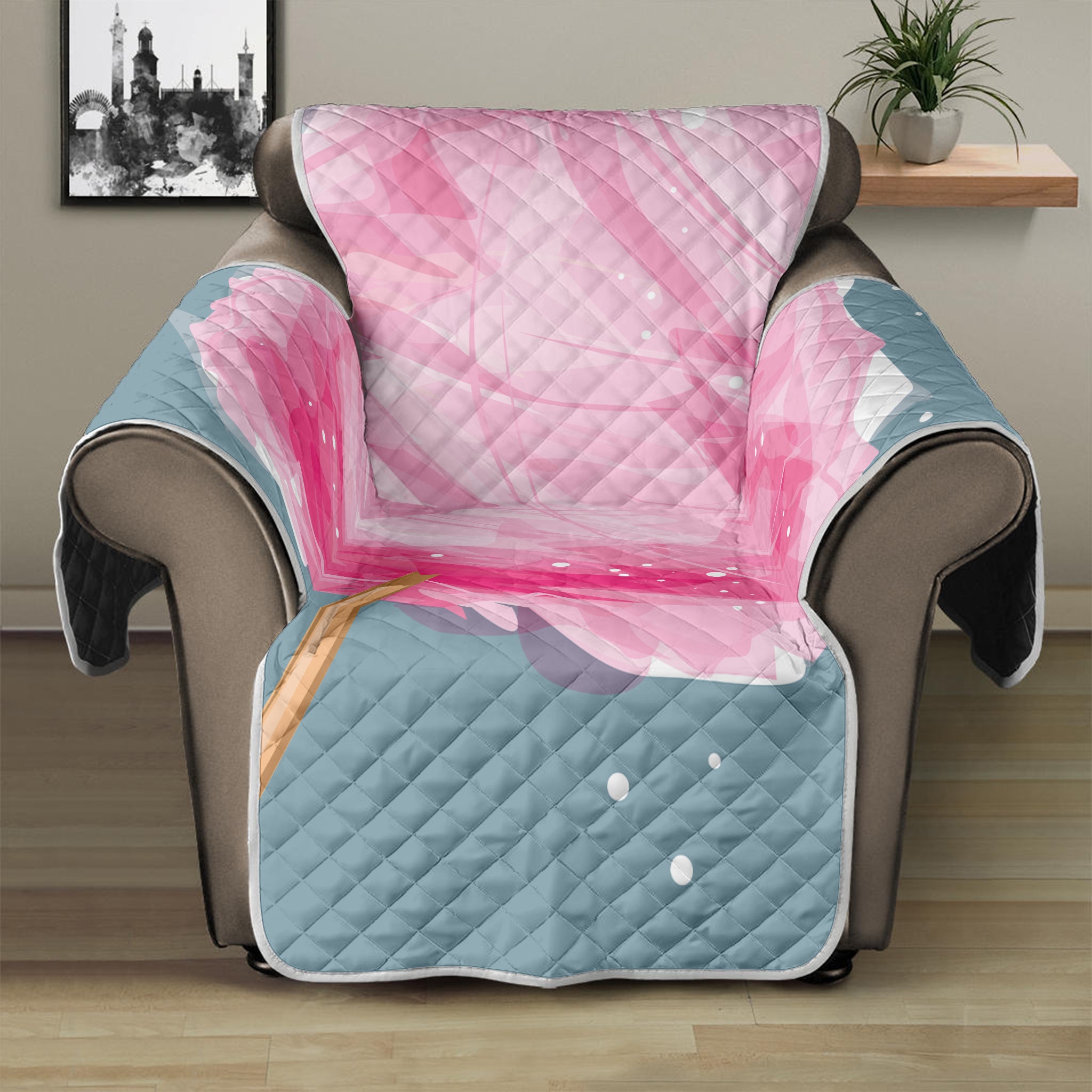 Sweet Cotton Candy Print Recliner Protector