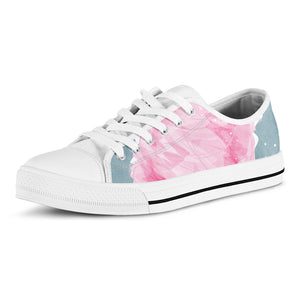 Sweet Cotton Candy Print White Low Top Shoes