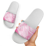 Sweet Cotton Candy Print White Slide Sandals