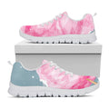 Sweet Cotton Candy Print White Running Shoes