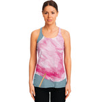 Sweet Cotton Candy Print Women's Racerback Tank Top