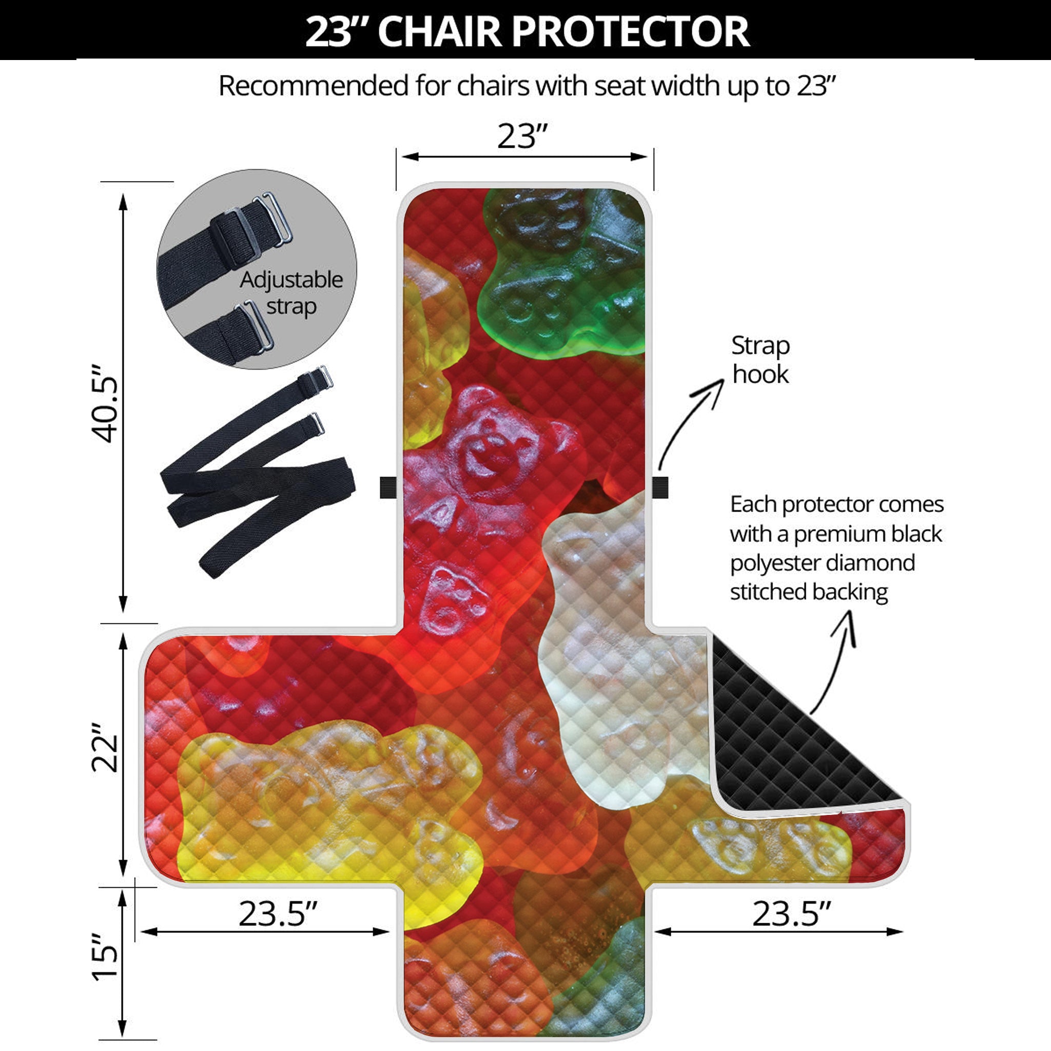 Sweet Gummy Bear Print Armchair Protector