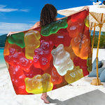 Sweet Gummy Bear Print Beach Sarong Wrap