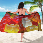 Sweet Gummy Bear Print Beach Sarong Wrap