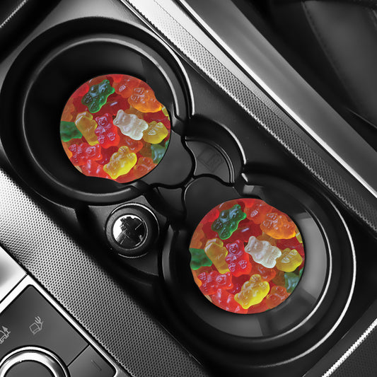 Sweet Gummy Bear Print Car Coasters