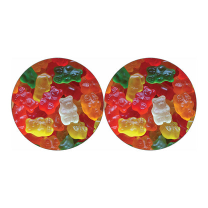 Sweet Gummy Bear Print Car Coasters