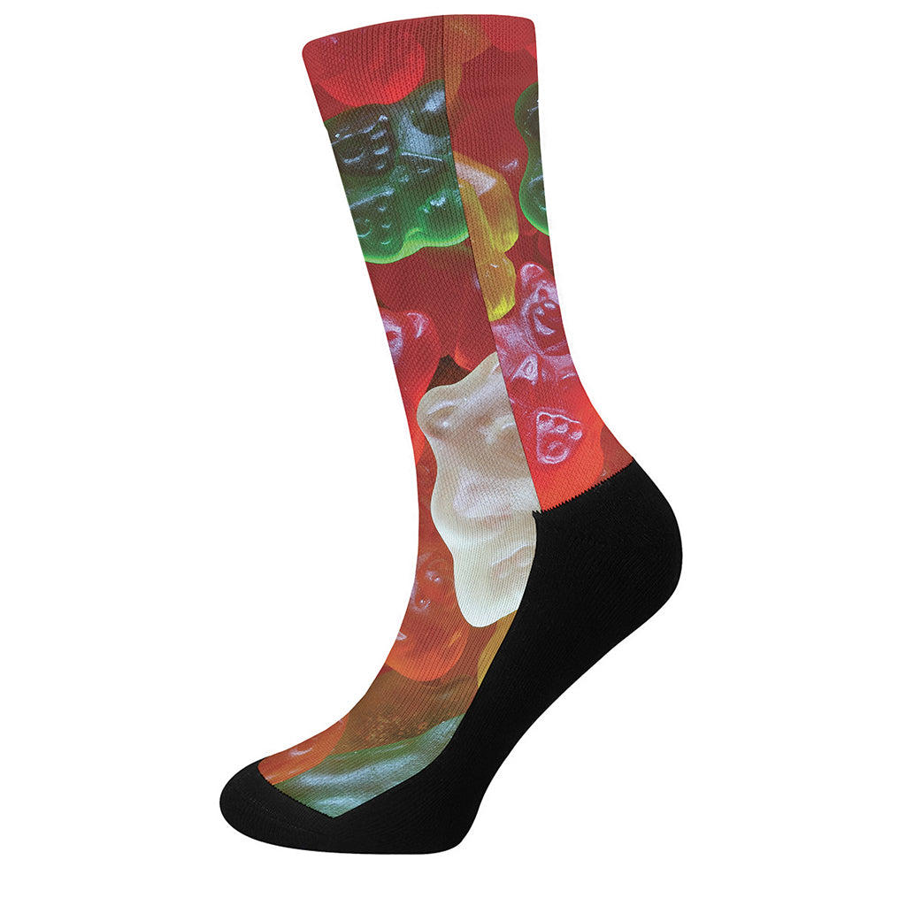 Sweet Gummy Bear Print Crew Socks