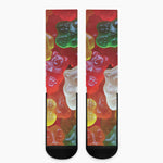 Sweet Gummy Bear Print Crew Socks