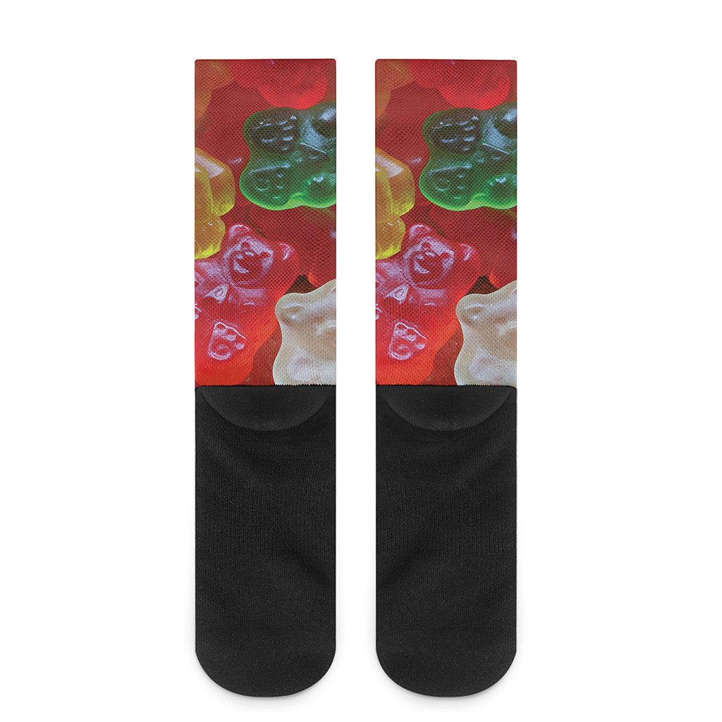 Sweet Gummy Bear Print Crew Socks