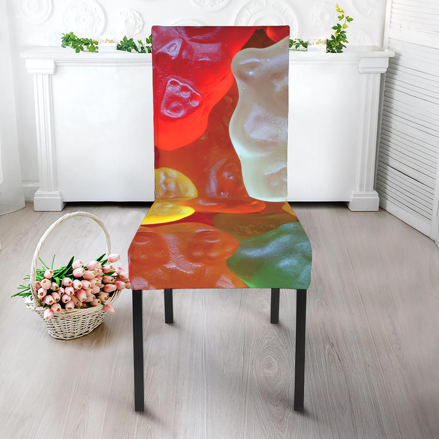 Sweet Gummy Bear Print Dining Chair Slipcover