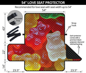 Sweet Gummy Bear Print Loveseat Protector