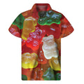 Sweet Gummy Bear Print Men's Short Sleeve Shirt