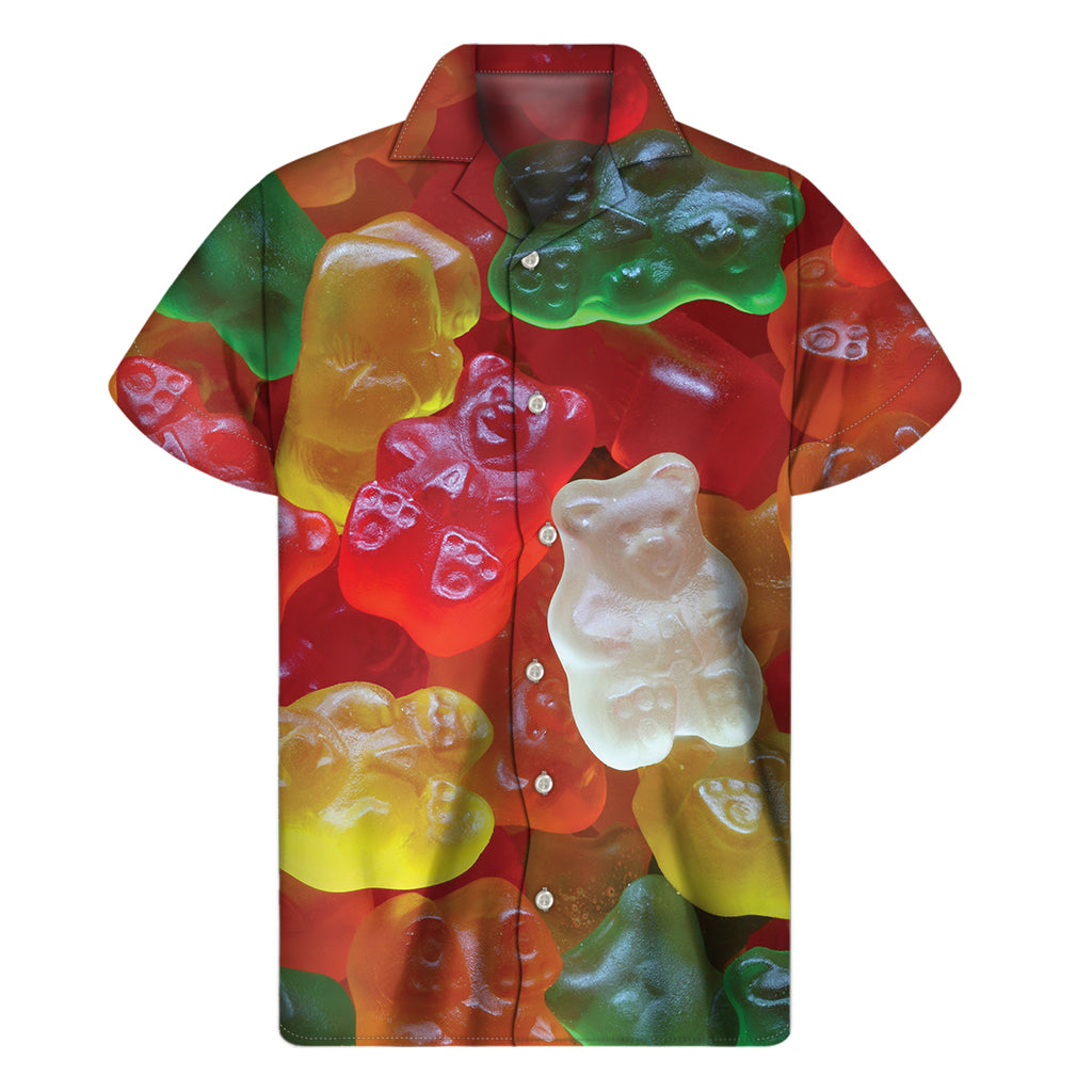 Sweet Gummy Bear Print Men's Short Sleeve Shirt