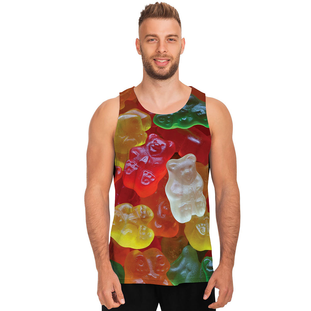 Sweet Gummy Bear Print Men's Tank Top