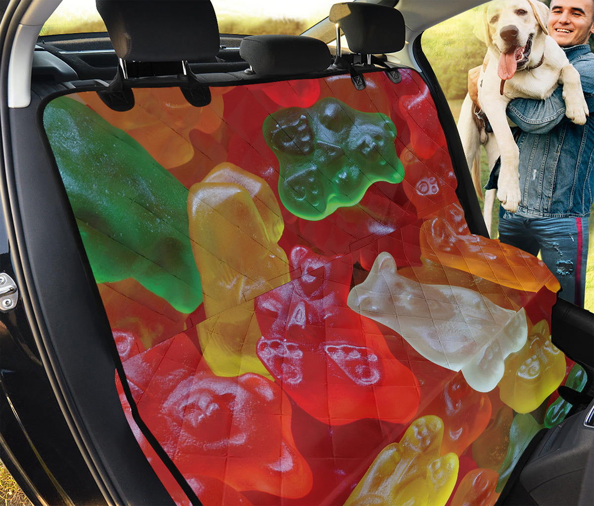 Sweet Gummy Bear Print Pet Car Back Seat Cover
