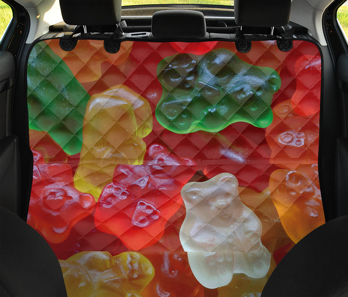 Sweet Gummy Bear Print Pet Car Back Seat Cover