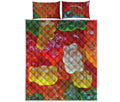 Sweet Gummy Bear Print Quilt Bed Set