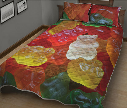 Sweet Gummy Bear Print Quilt Bed Set