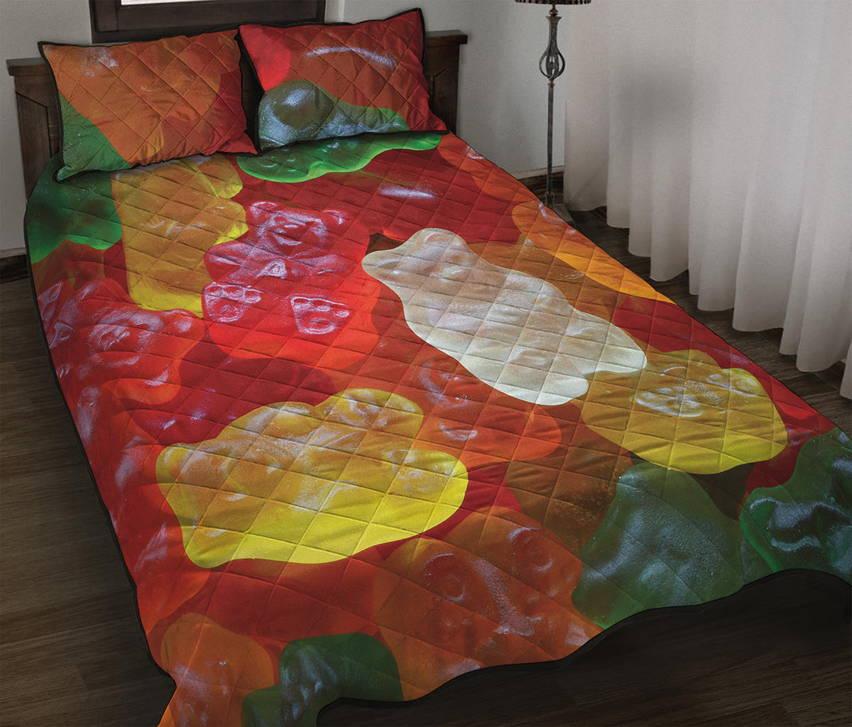 Sweet Gummy Bear Print Quilt Bed Set
