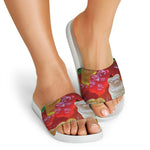 Sweet Gummy Bear Print White Slide Sandals