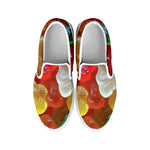 Sweet Gummy Bear Print White Slip On Shoes