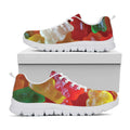 Sweet Gummy Bear Print White Running Shoes