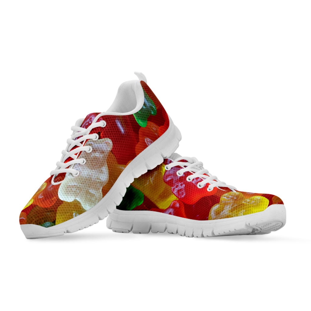 Sweet Gummy Bear Print White Sneakers