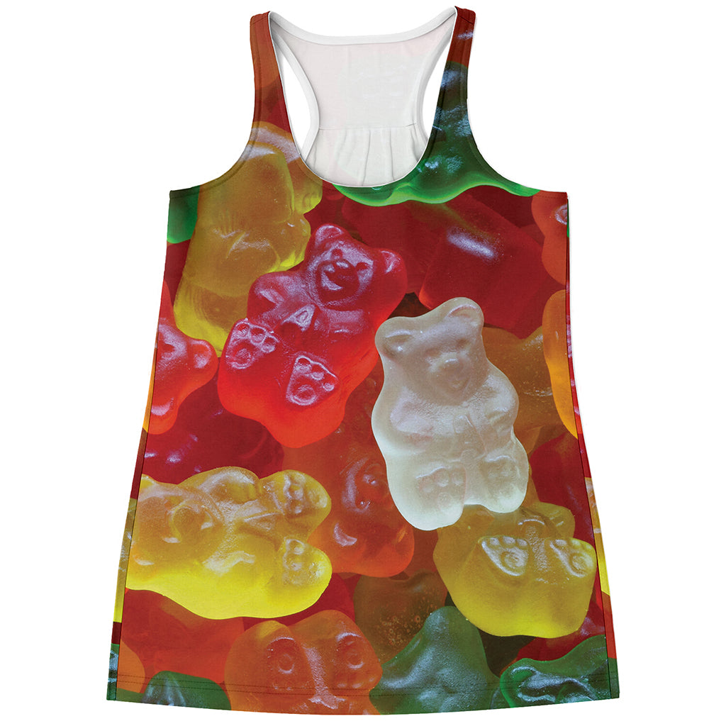 Sweet Gummy Bear Print Women's Racerback Tank Top
