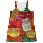 Sweet Gummy Bear Print Women's Racerback Tank Top