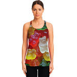 Sweet Gummy Bear Print Women's Racerback Tank Top