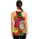 Sweet Gummy Bear Print Women's Racerback Tank Top