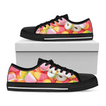 Sweet Gummy Print Black Low Top Shoes