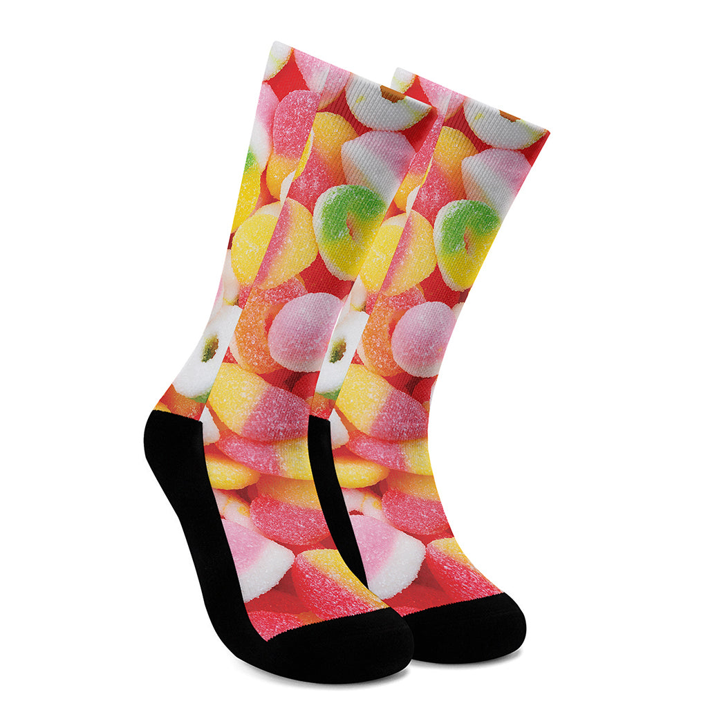 Sweet Gummy Print Crew Socks