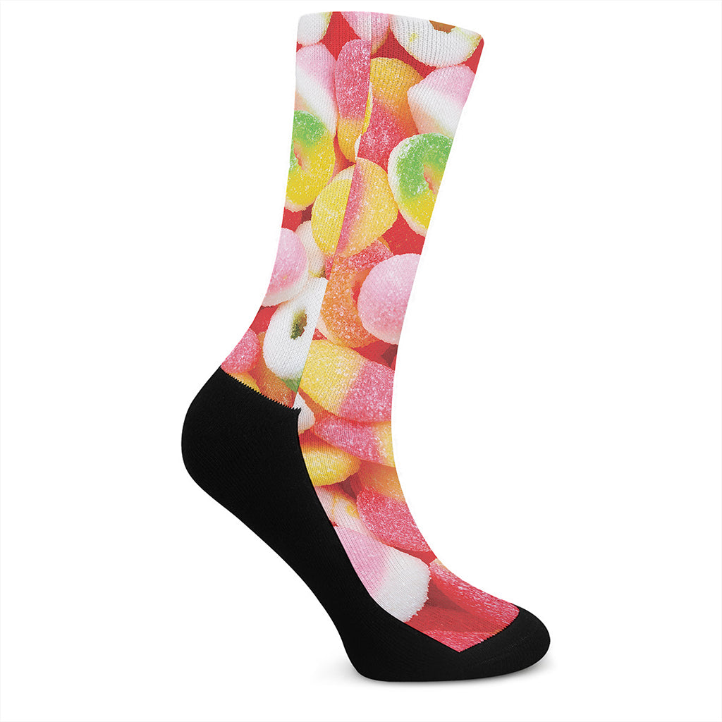 Sweet Gummy Print Crew Socks